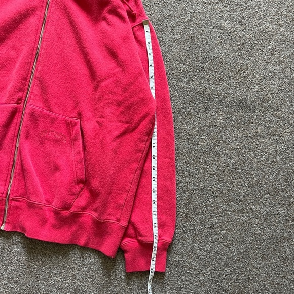 Vintage Y2K Gap Athletics Red Zip Up Hooded Sweatshirt Size Small Oversized Fit - Picture 8 of 13